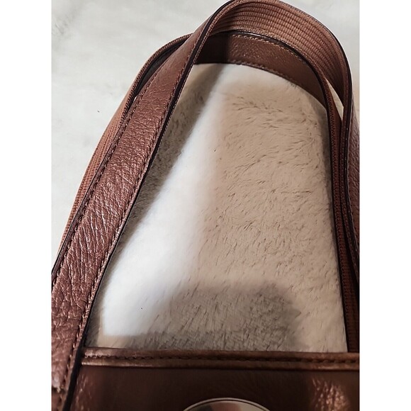 FOSSIL‎ Bag Purse Keyper Gray Quilted Womens Tote Nylon Satchel Flower Design - Picture 4 of 15